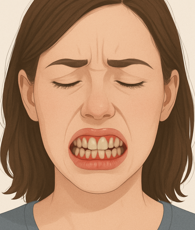 A woman with gum disease